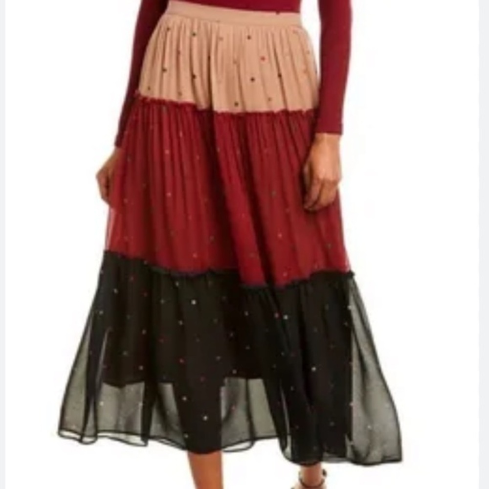 Brand new FARM Rio Mixed Dots Maxi Bohemian Skirt Size XS new with tags